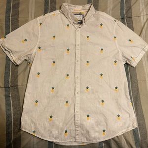 Denim & Flower Ricky Singh Pineapple Print Casual Summer Vibes Button Do…